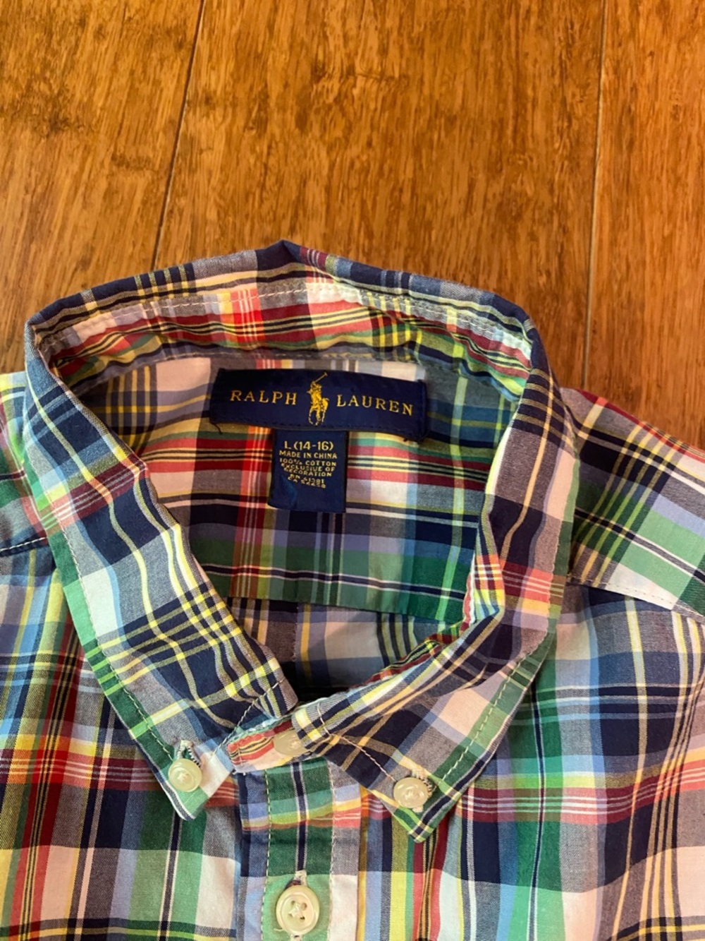 Ralph Lauren Multicolor Green & Blue Plaid Button-Down Shirt